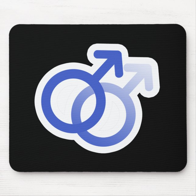 GAY LOVE SYMBOLS BLUE -.png Mouse Pad (Front)