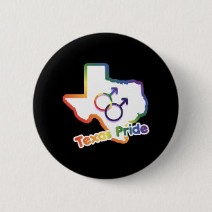 Gay Love Texas Map Design for proud LGBT+ Texan 6 Cm Round Badge