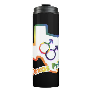 Gay Love Texas Map Design for proud LGBT+ Texan Thermal Tumbler