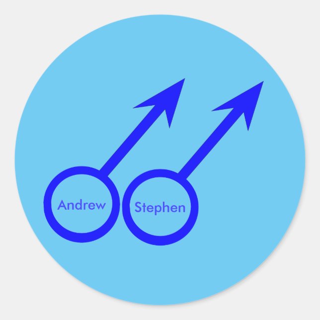 Gay lovers Custom Wedding sticker (Front)