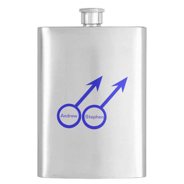 Gay Lovers Customisable Flask (Front)