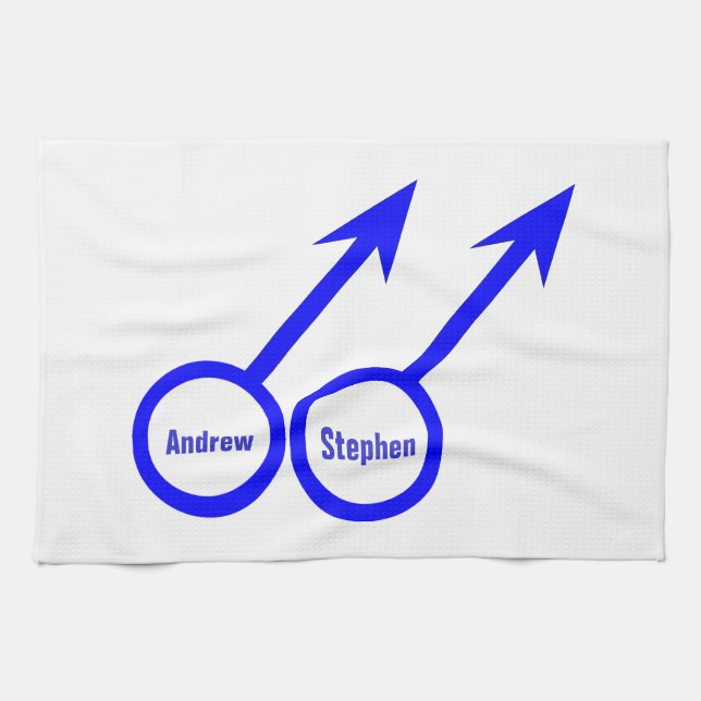 Gay Lovers Customisable Kitchen Towel (Horizontal)