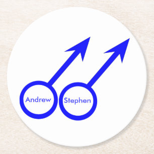 Gay Lovers Customisable Paper Coasters