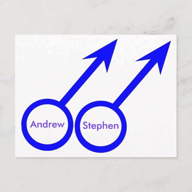 Gay Lovers Customisable Postcard (Front)