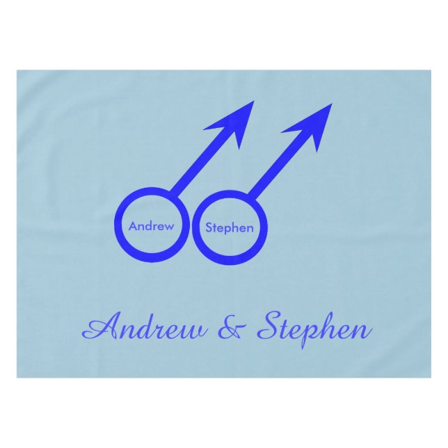 Gay Lovers Customisable Tablecloth (Front (Horizontal))