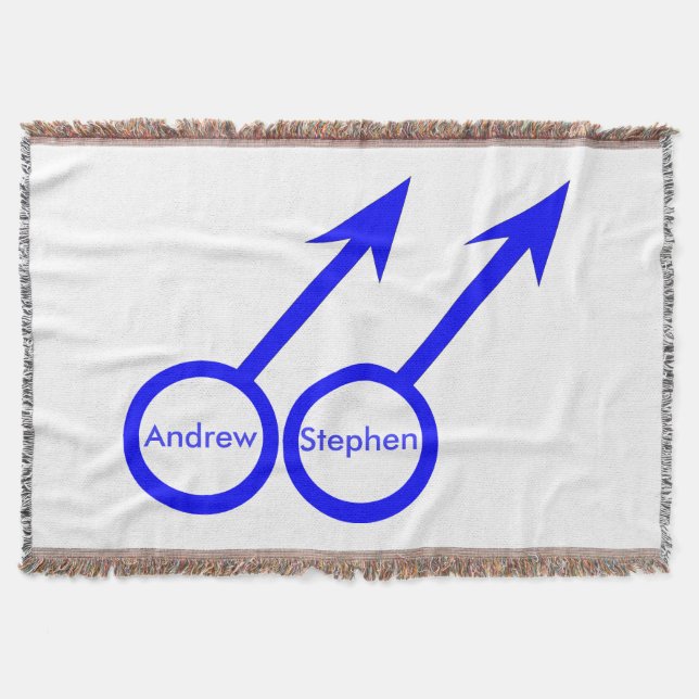 Gay Lovers Customisable Throw Blanket (Front)