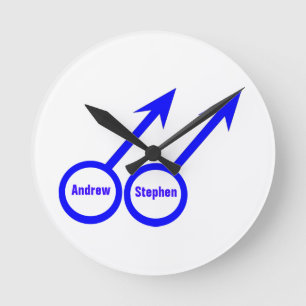 Gay Lovers Customisable Wall Clock