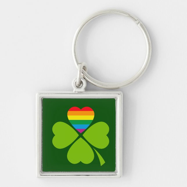 Gay Lucky Clover Key Ring (Front)