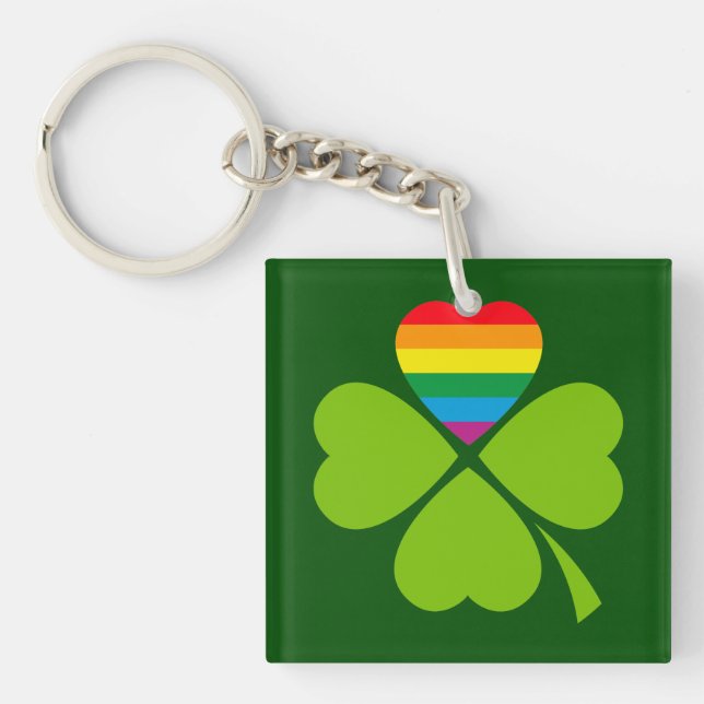 Gay Lucky Clover Key Ring (Front)