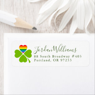 Gay Lucky Clover Return Address Label