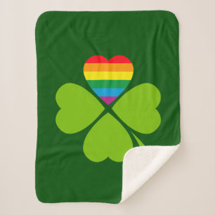 Gay Lucky Clover Sherpa Blanket