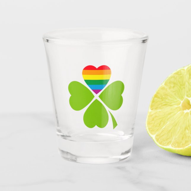 Gay Lucky Clover Shot Glass (Front)
