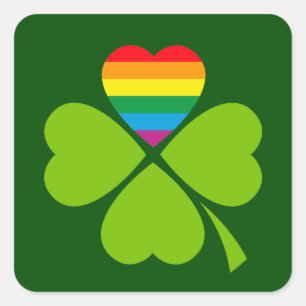 Gay Lucky Clover Square Sticker