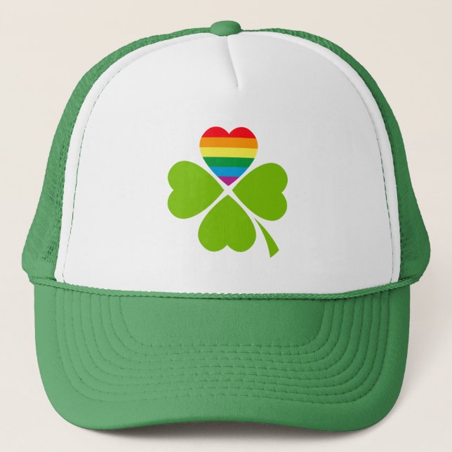 Gay Lucky Clover Trucker Hat (Front)