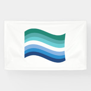 Gay Male Pride Azure Wavy Flag Banner