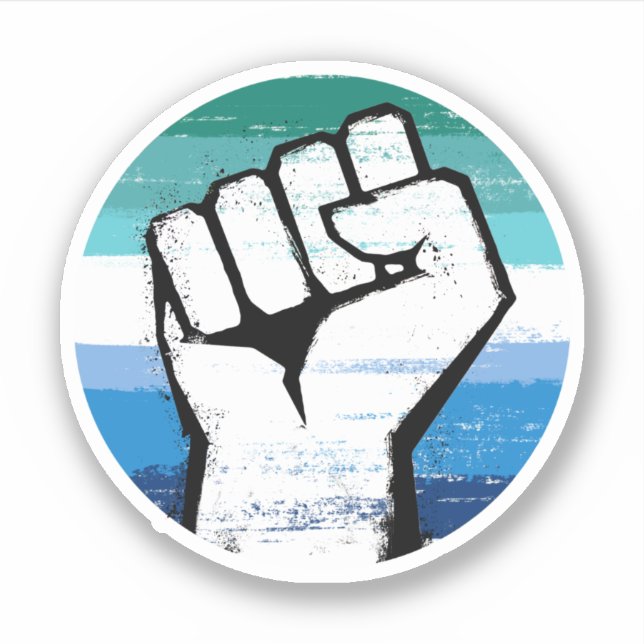 Gay Male Pride Fist Circle Print (Front)