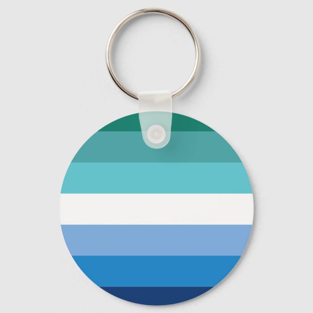 Gay Male Pride Flag (Azure) Key Ring (Front)