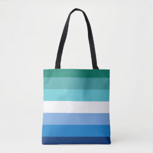 Gay Male Pride Flag (Azure) Tote Bag