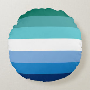 Gay Male Pride Flag Round Cushion