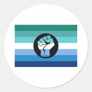 Gay Male Protest Flag Classic Round Sticker