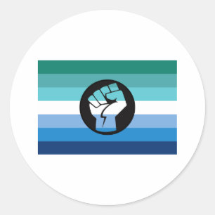 Gay Male Protest Flag Classic Round Sticker