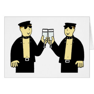 Gay Male Wedding Couple Congratulations, Cartoon.