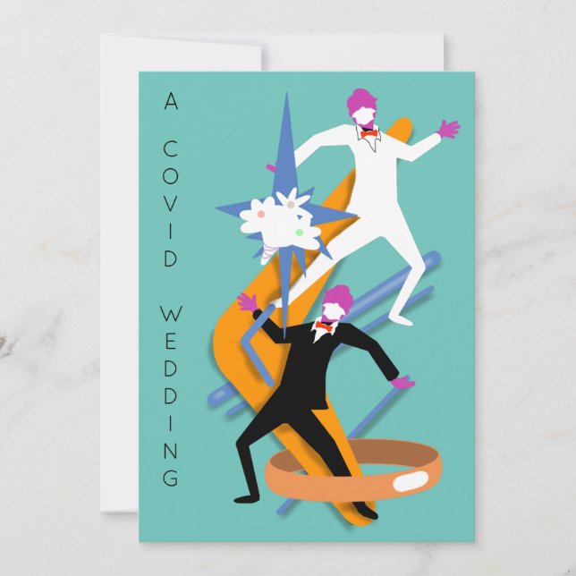 GAY MALE  WEDDING COVID by Slipperywindow Invitation (Front)