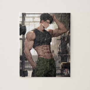Gay Man In Gym Jigsaw Puzzle