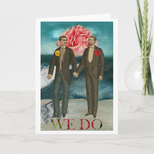 Gay Man Men Wedding Invitation Announcement Card (Front)