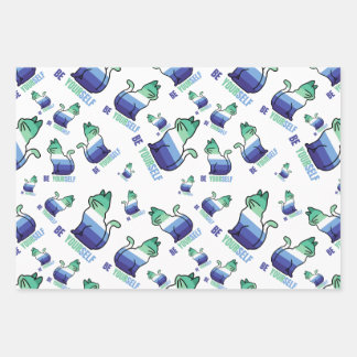 Gay man Pride Cat - Be Yourself Wrapping Paper Sheet