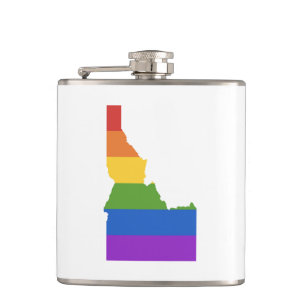 Gay Map of USA State of Idaho Hip Flask