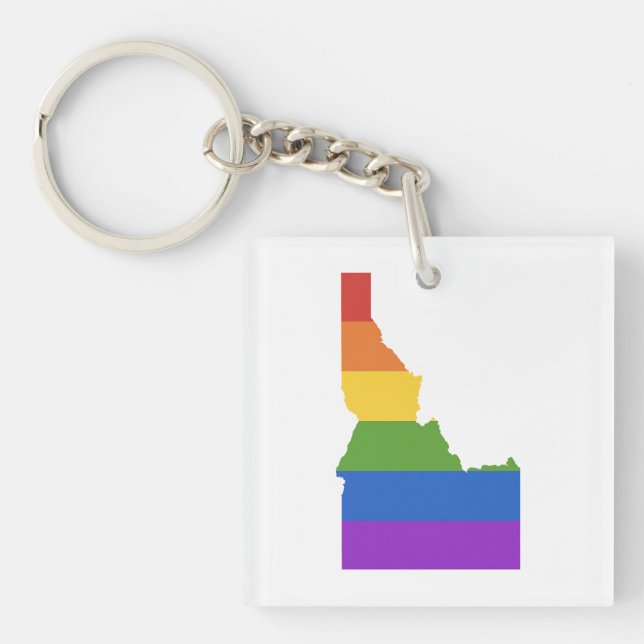 Gay Map of USA | State of Idaho Key Ring (Front)