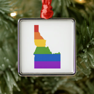 Gay Map of USA   State of Idaho Metal Ornament