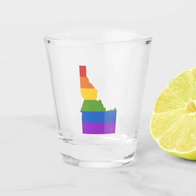 Gay Map of USA | State of Idaho Shot Glass (Front)