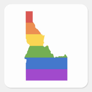 Gay Map of USA   State of Idaho Square Sticker