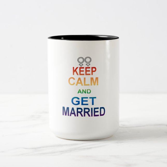 GAY marriage equality Keep Calm Gay Married Two-Tone Coffee Mug (Center)
