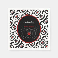 Gay Marriage Personalised White Paper Napkins