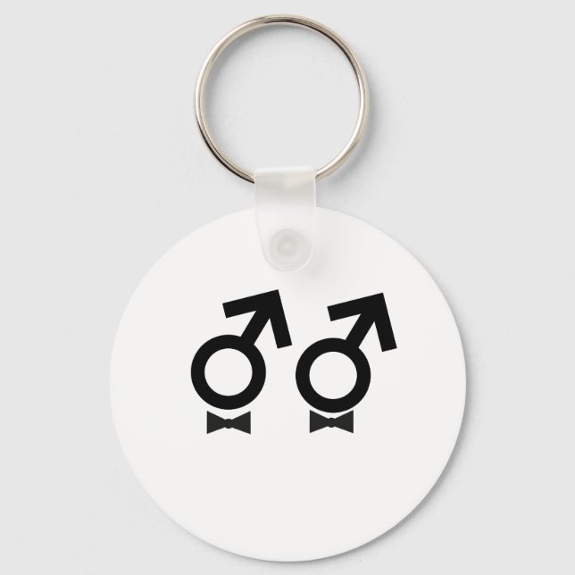 Gay Marriage T-shirt Key Ring (Front)