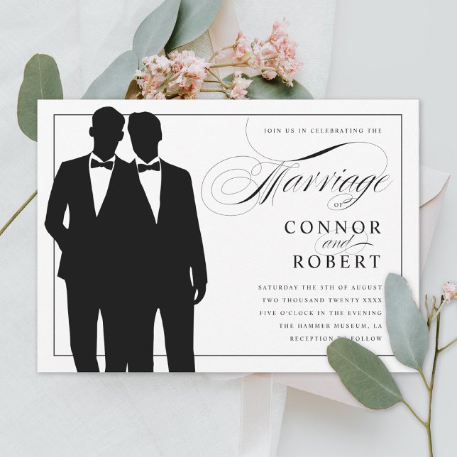 Gay Marriage Two Grooms Wedding Invitation (Creator Uploaded)