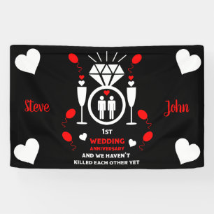 Gay Men 1sth Wedding Anniversary   Banner