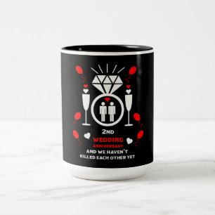 Gay Men 2nd Wedding Anniversary   Two-Tone Coffee Mug