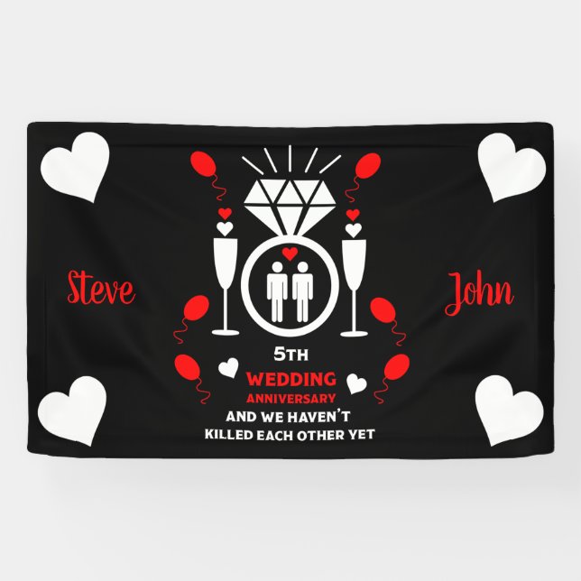 Gay Men 5th Wedding Anniversary   Banner (Horizontal)