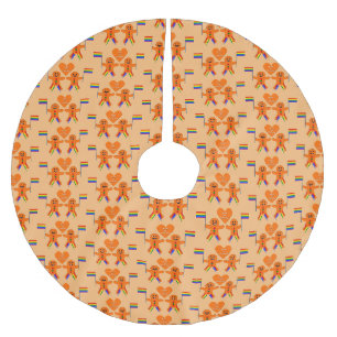 Gay Men Christmas Gingerbread Couple Brushed Polyester Tree Skirt