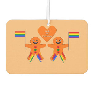 Gay Men Christmas Gingerbread Couple Custom Car Air Freshener