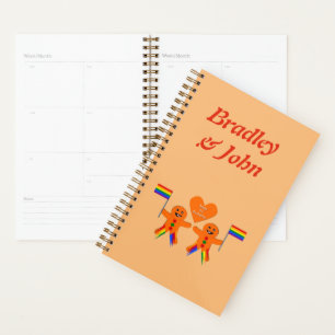 Gay Men Christmas Gingerbread Couple Custom Planner