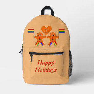 Gay Men Christmas Gingerbread Couple Custom Printed Backpack