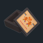 Gay Men Christmas Gingerbread Couple Gift Box<br><div class="desc">This awesome premium gift box features a digital art image of a cute gingerbread Gay Male couple. The gingerbread men have rainbow coloured fringes on their legs that matches the colours of the pride flag. They have green and red buttons and are each waving a rainbow coloured flag. Both have...</div>