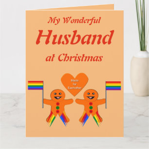 Gay Men Christmas Gingerbread Couple Husband Card