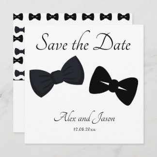 Gay men Modern  Black White Save the  Date Wedding
