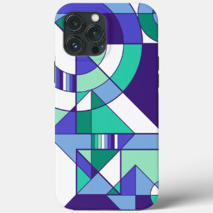 Gay Men Pride Abstract Geometric Blue Green Indigo iPhone 13 Pro Max Case